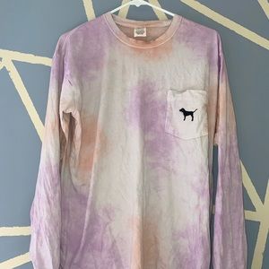 PINK victoria’s secret tie-dye long sleeve tee